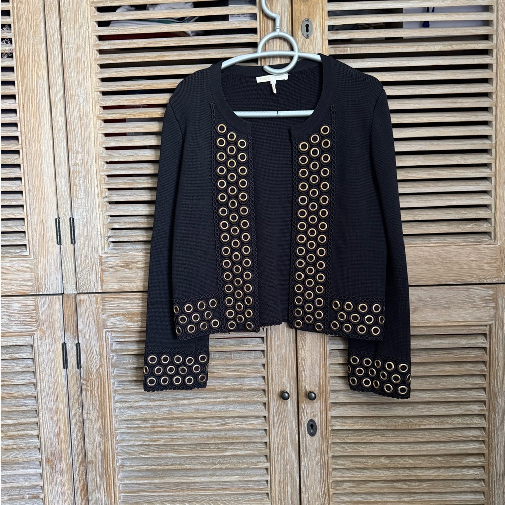Maje Black Blazer with Gold Accents